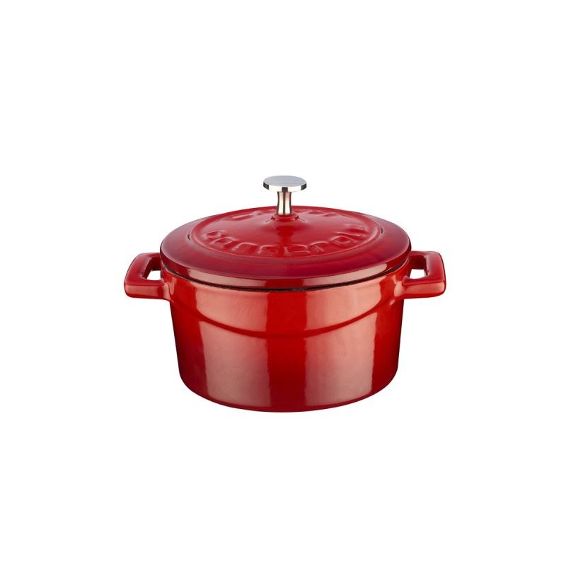 Lava Döküm Mini Tencere. Folk Çap(Ø)10 cm. - Kırmızı