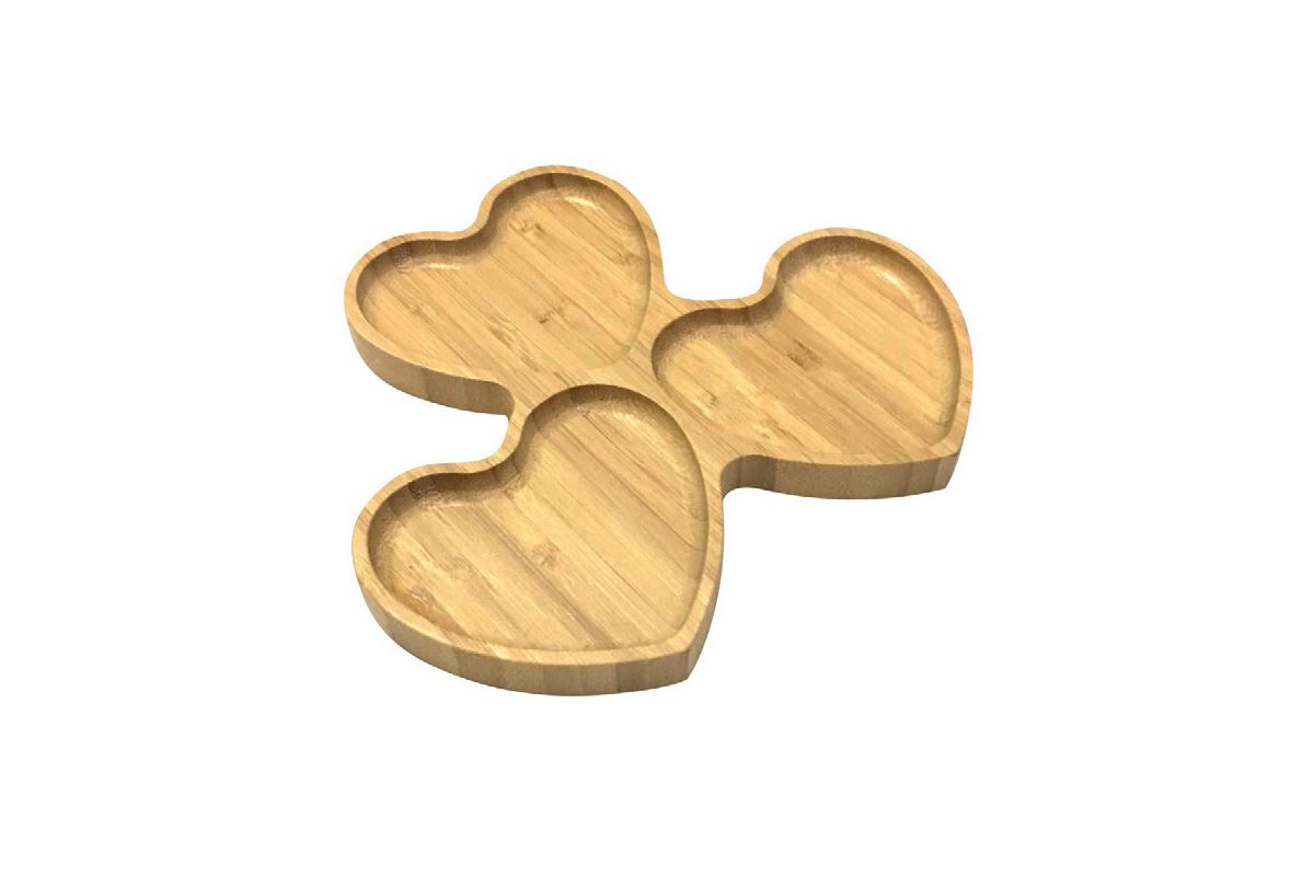 Moramor-Heart Shaped 3 Part Snack Plate