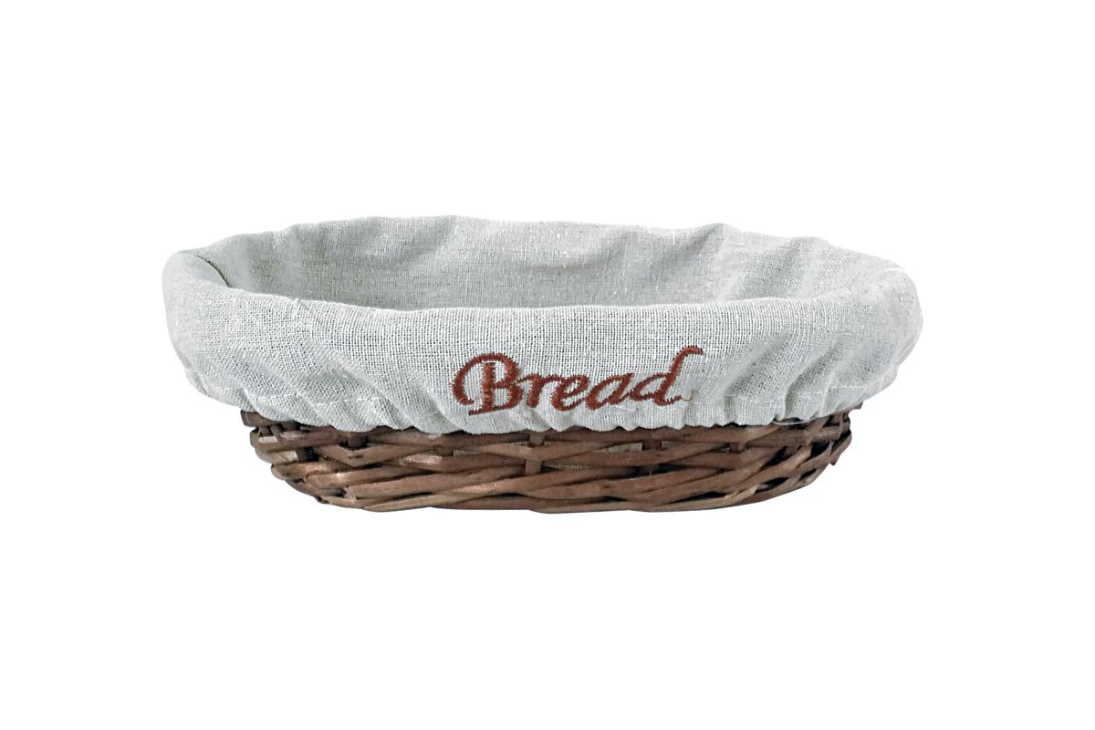 Naturel Hasır Bezli Ekmek Sepeti (Oval)